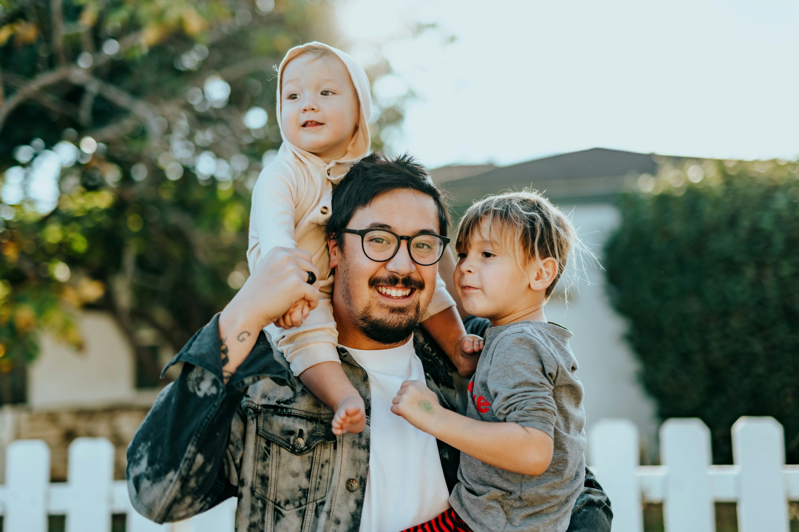 Father with children